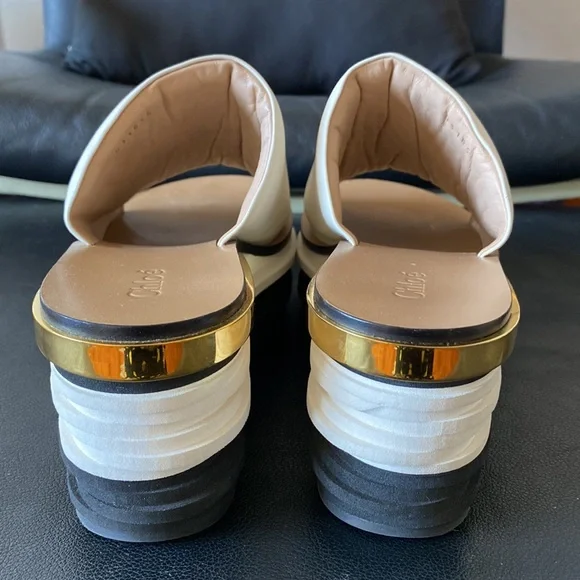 CHLOÉ Leather Platform Wedge Sandal - Picture 3 of 8